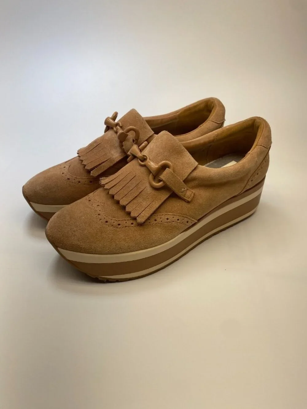 Dolce Vita Women Jhax Toffee Suede Platform Loafer Sneaker Sz 9.5
